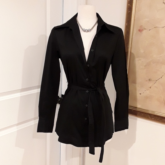 Capacity Unlisted Tops - Capacity Unlisted Long Length Black Button Down